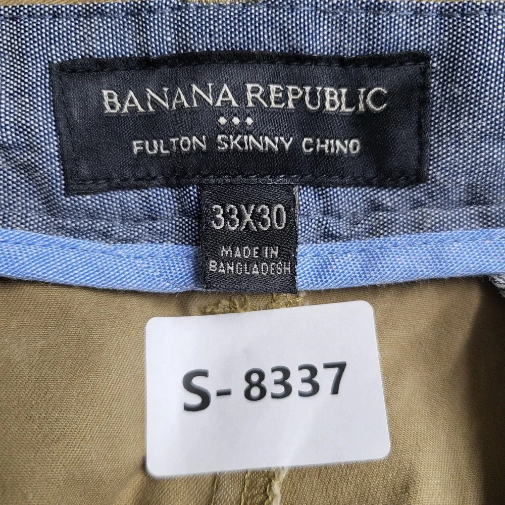 Banana Republic Men‎ Pants 33X30 Khaki Chino Twill Fulton Skinny Button 29